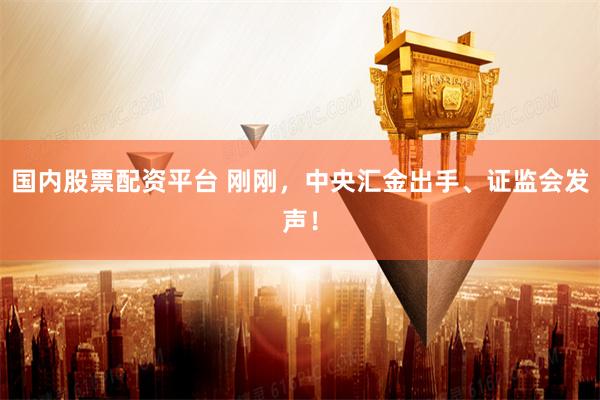 国内股票配资平台 刚刚，中央汇金出手、证监会发声！